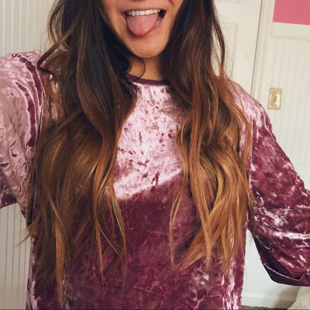 mauve velvet top